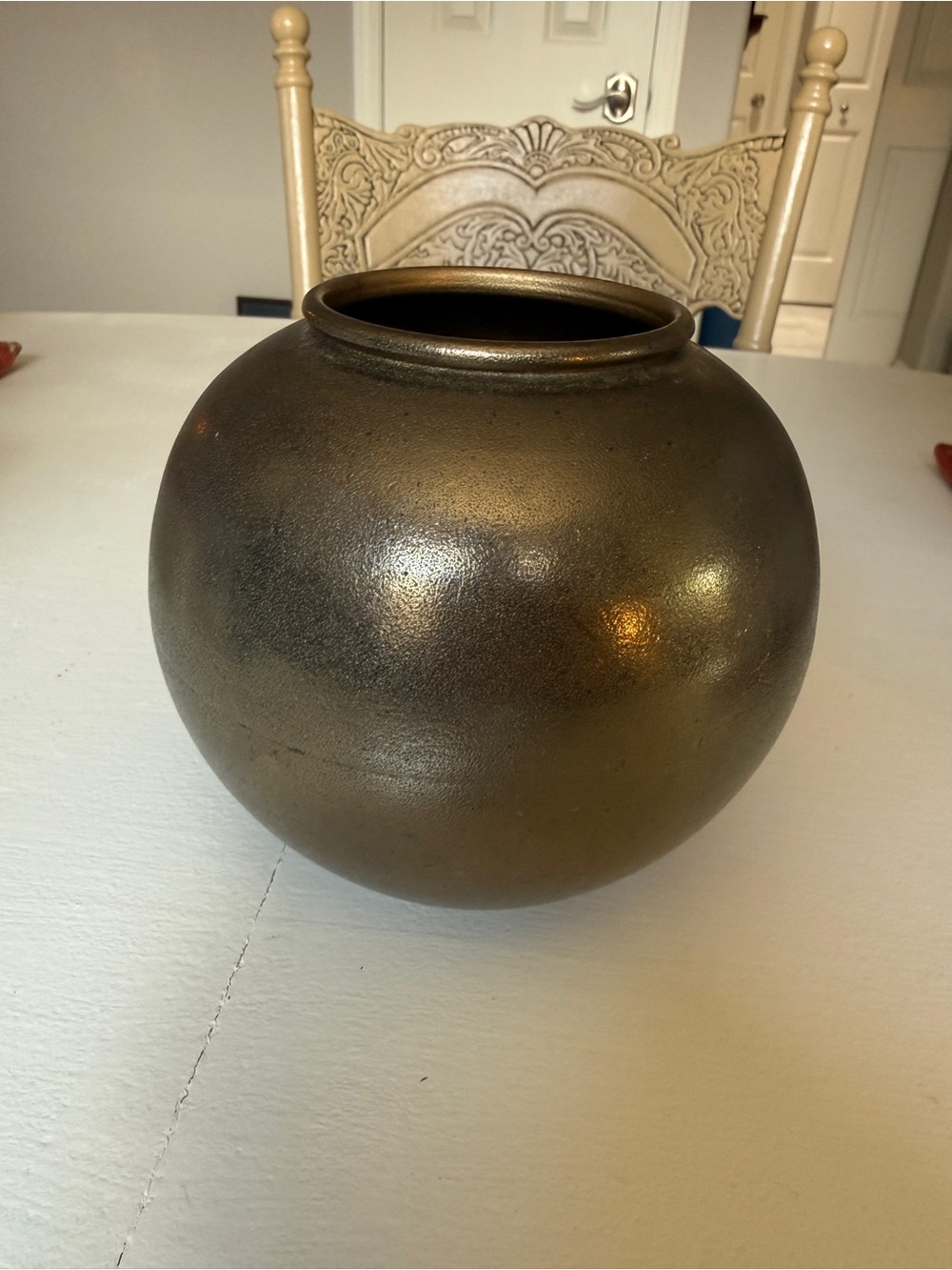 Metallic Bronze Decorative Round Vase / Urn